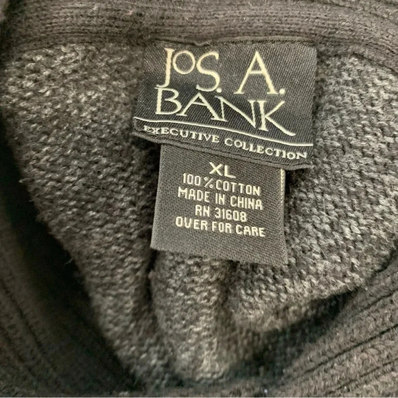 Jos A Bank Sweater Men Xl Gray  Long Sleeve 100% Cotton Pull Over Classic Work - Picture 8 of 11